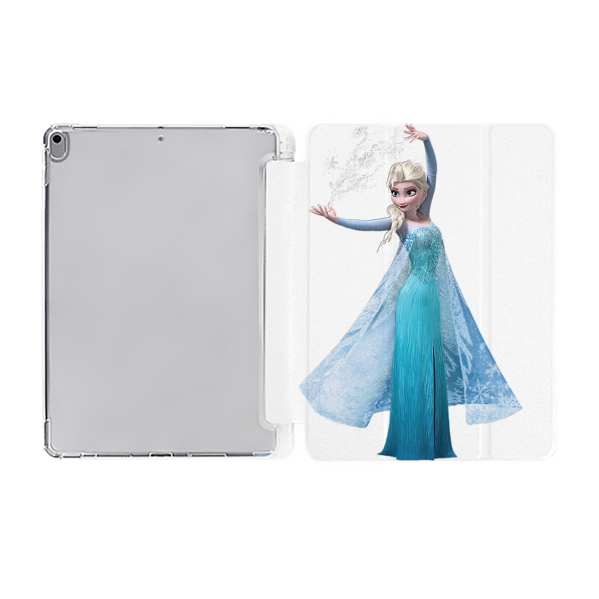 （画像用） アナと雪の女王 アンナ エルサ Frozen Anna Elsa IPad ケース ペン収納付き 三つ折りスタンド PUレザー×シリコン 対応機種9.5/10.5/10.9インチ
